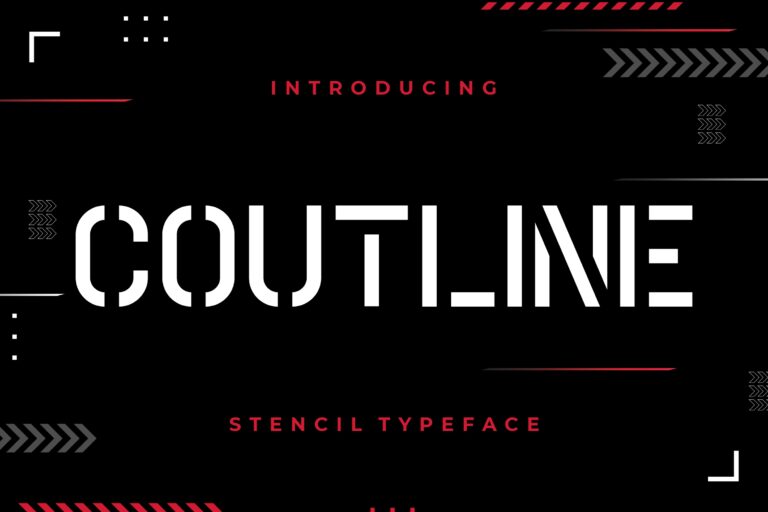 Coutline Stencil Typeface