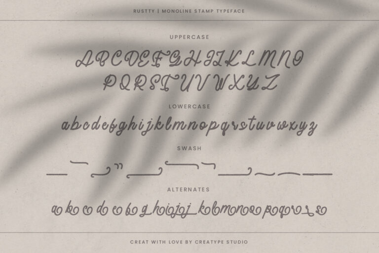 Rustty Monoline Stamp Typeface - Image 8