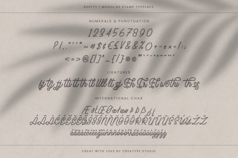 Rustty Monoline Stamp Typeface - Image 9
