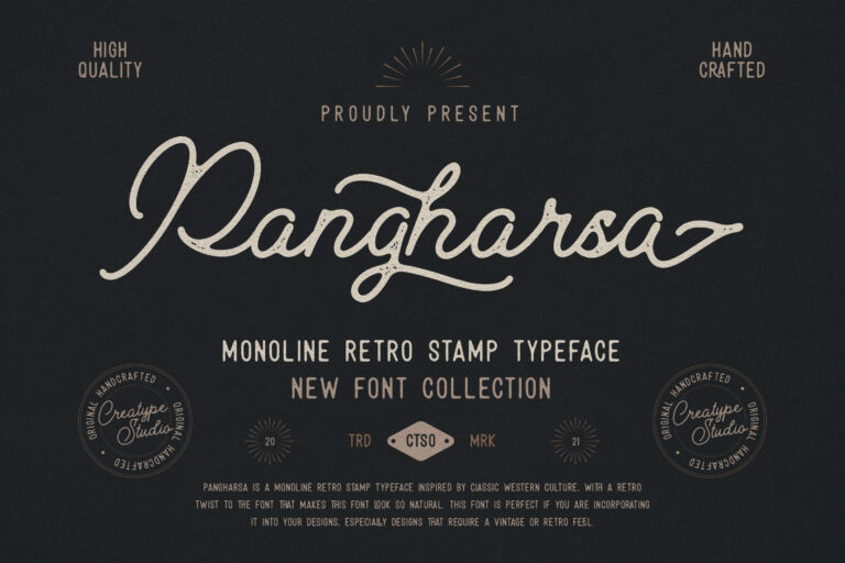 Pangharsa Monoline Retro Stamp